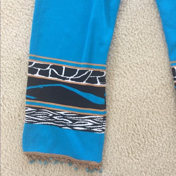 Ali Miles Turquoise Beaded Hi Waist Pants S - Picture 8 of 8